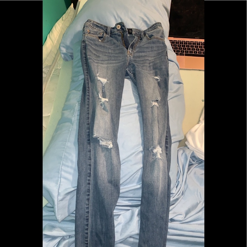 Ripped dark wash jeans
